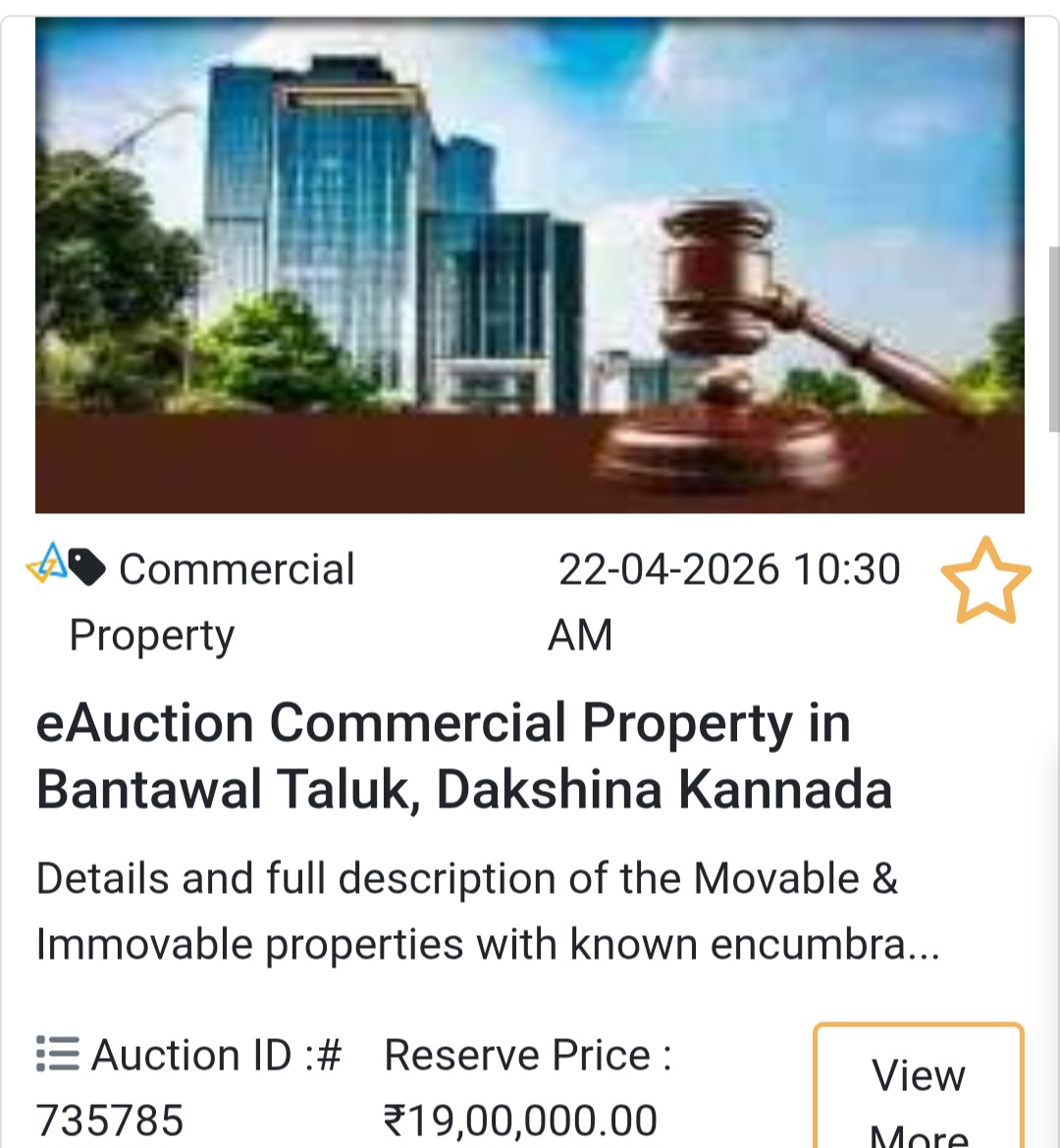 🏢 Commercial Property Auction in Bantawal Taluk
