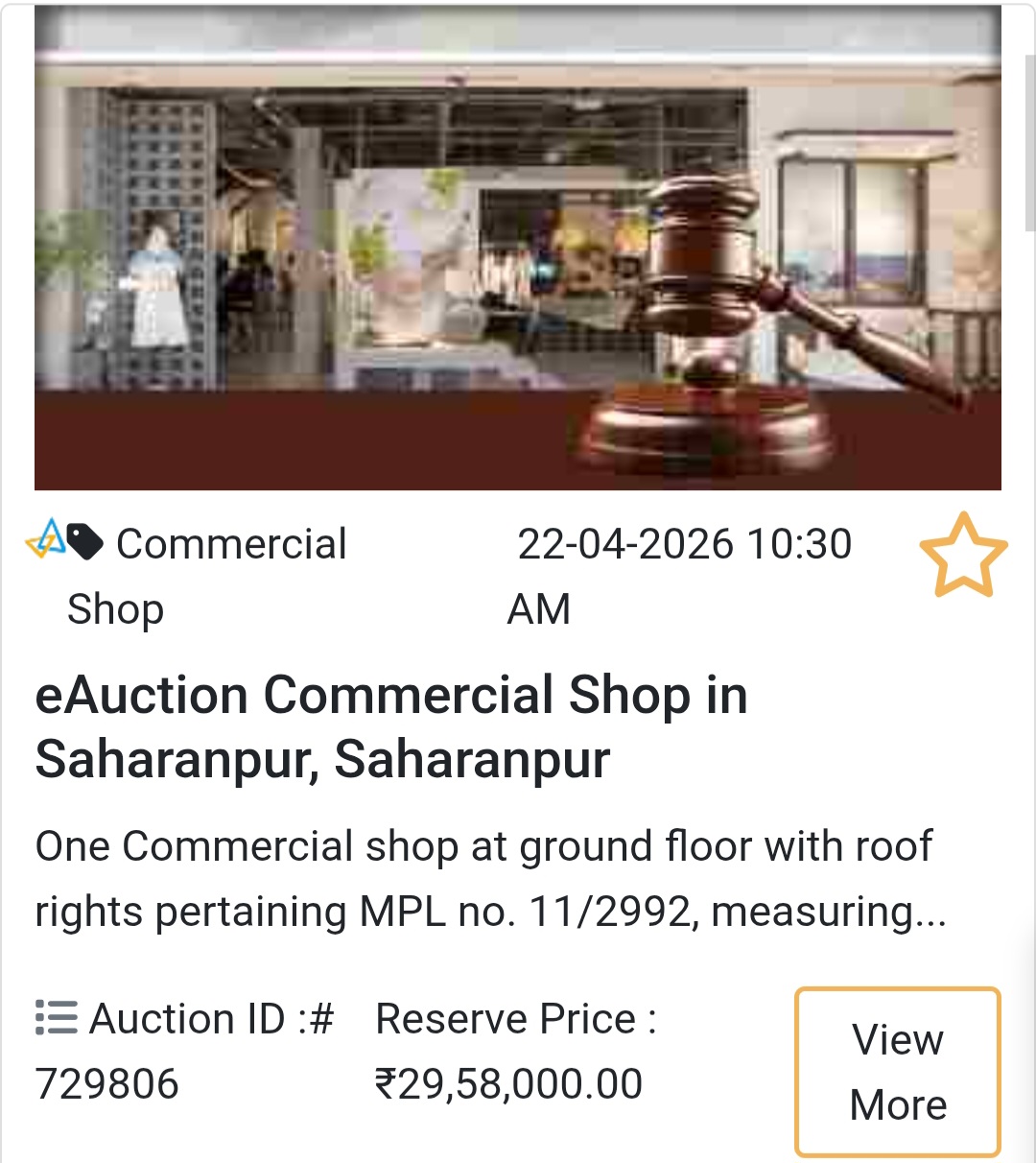 🏪 Commercial Shop Auction in Saharanpur | Great Investment Deal