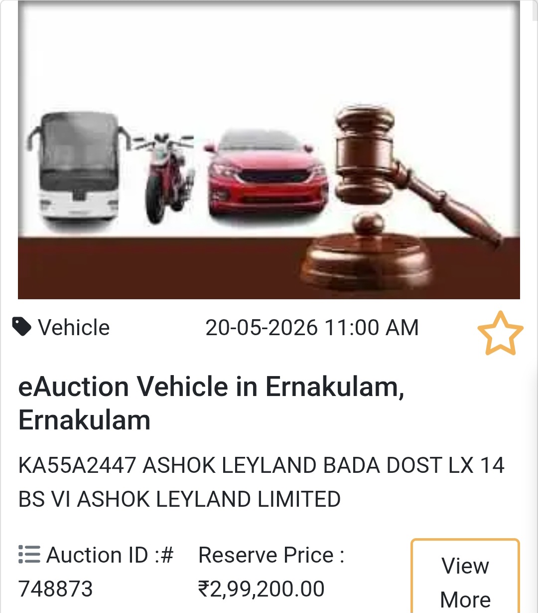 🚛 Commercial Vehicle Auction Deal in Ernakulam – Don’t Miss Out!