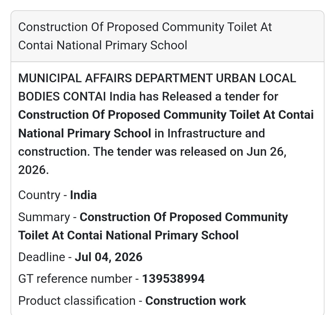 Community Toilet Construction at Contai National Primary School – West Bengal