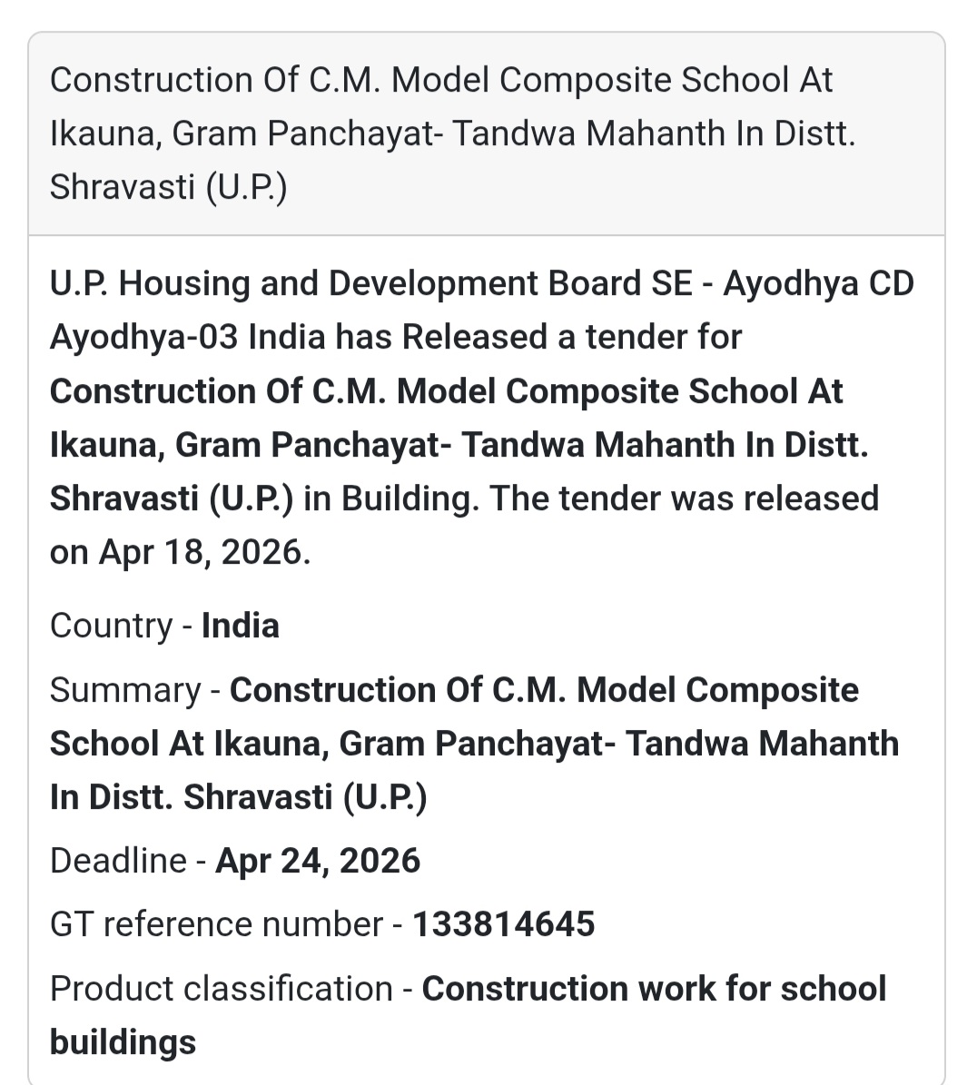 🏫 Composite School Construction – Shravasti