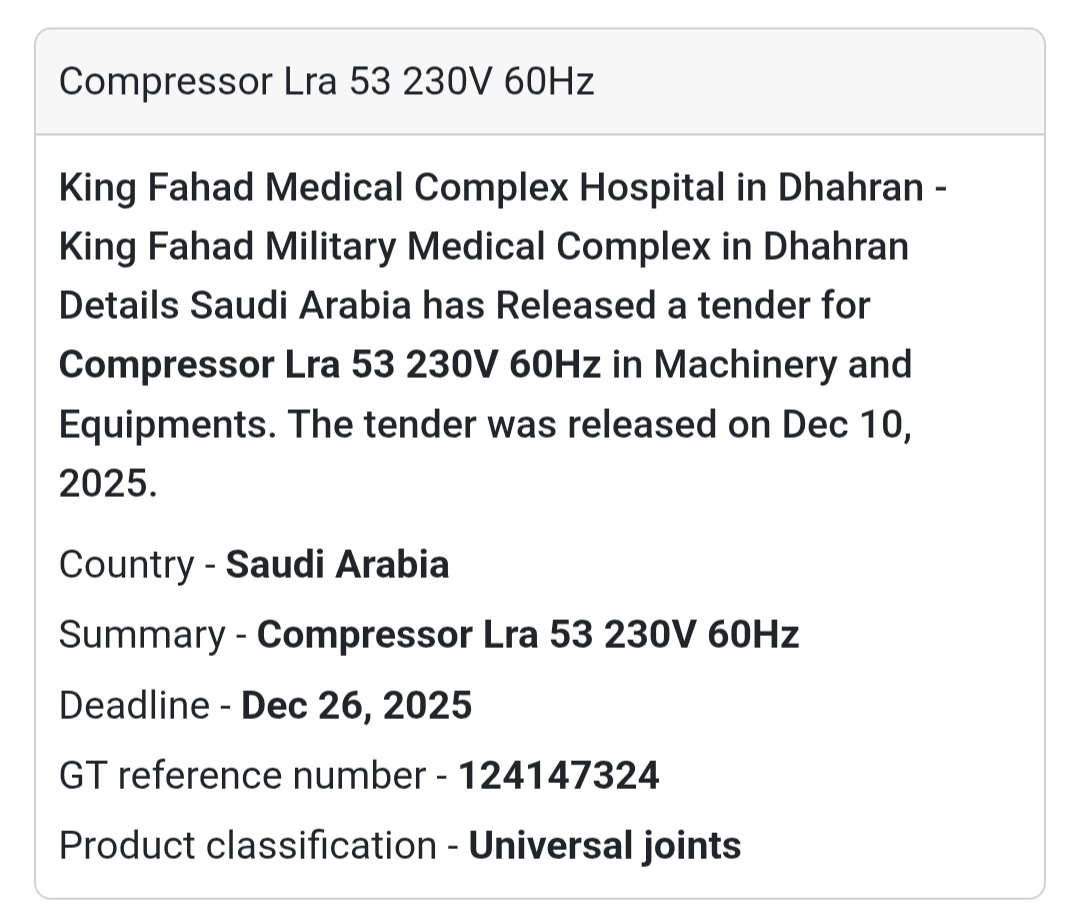 ⚙️ Compressor LRA 53 – 230V 60Hz
