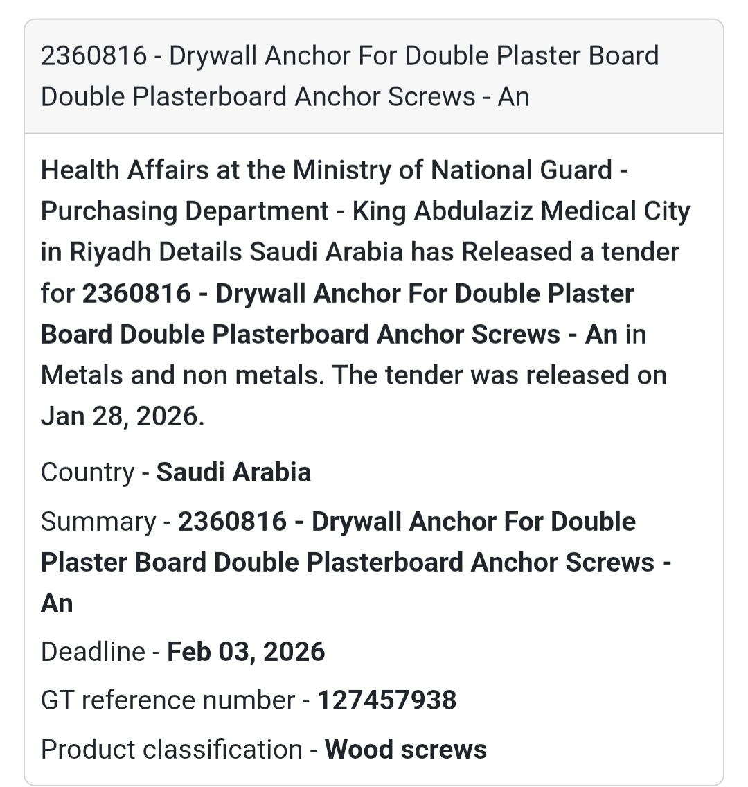 🔩 Construction Hardware | Riyadh