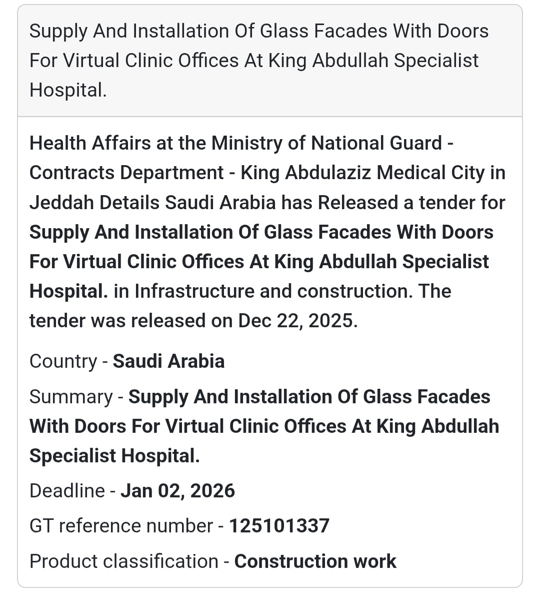 🏗️ Construction & Hospital Works – Saudi Arabia 🇸🇦