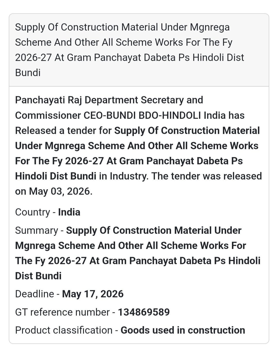 Construction Material Supply – Dabet