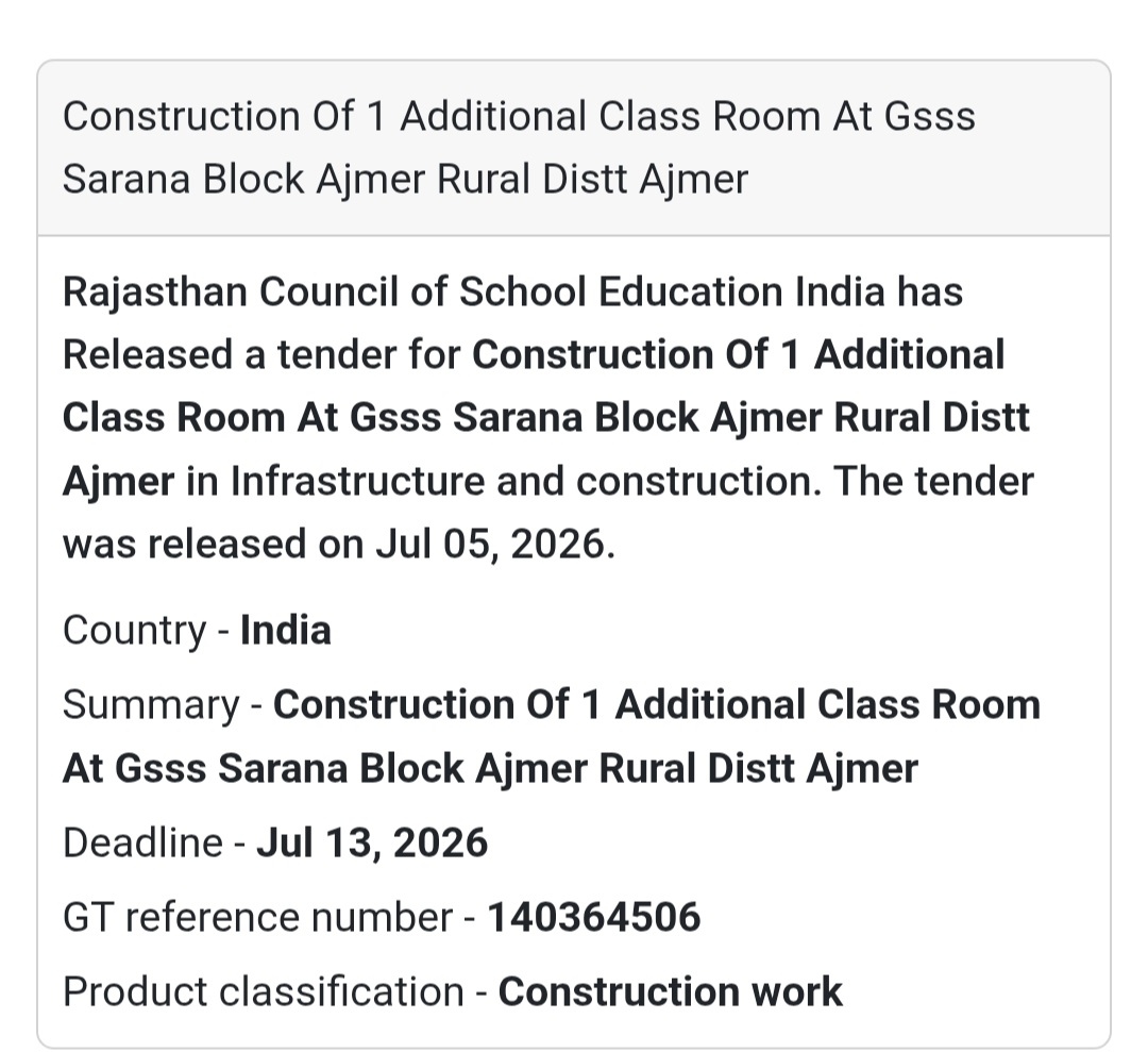 🏫 Construction of Additional Classroom – Ajmer Rural, Rajasthan 🏗️