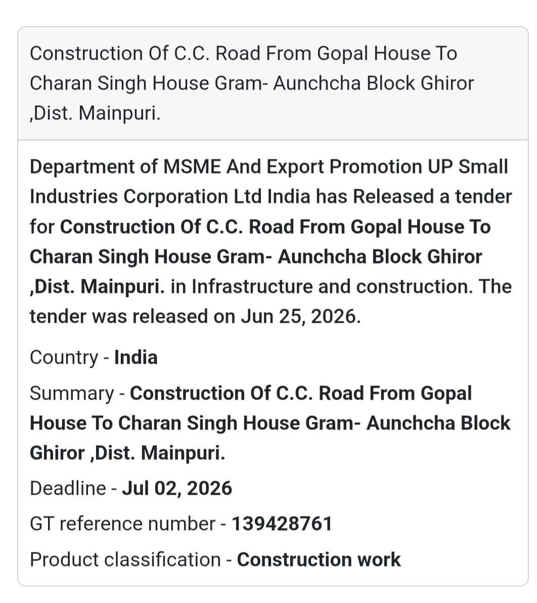 🛣️ Construction of C.C. Road | Aunchcha, Mainpuri, Uttar Pradesh