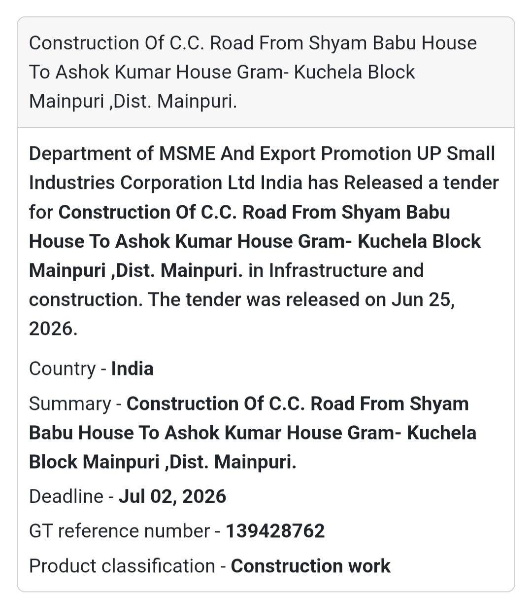 🛣️ Construction of C.C. Road | Kuchela, Mainpuri, Uttar Pradesh