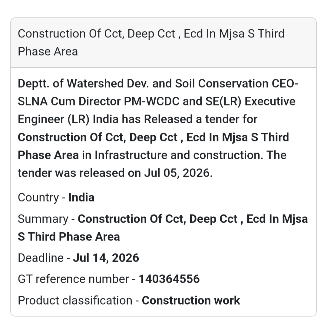 🏞️ Construction of CCT, Deep CCT & ECD – MJSA Third Phase Area