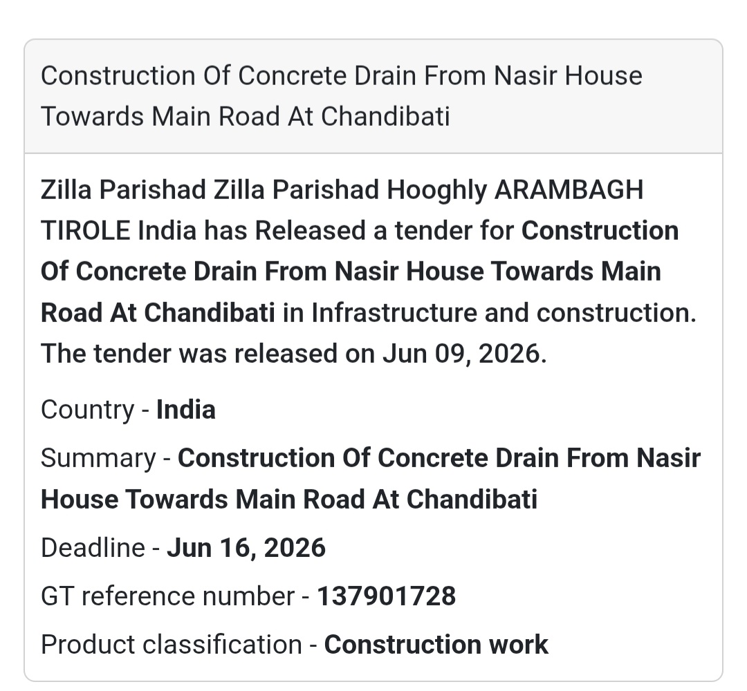 🏗️ Construction of Concrete Drain from Nasir House Towards Main Road | 📍 Chandibati, Hooghly, West Bengal