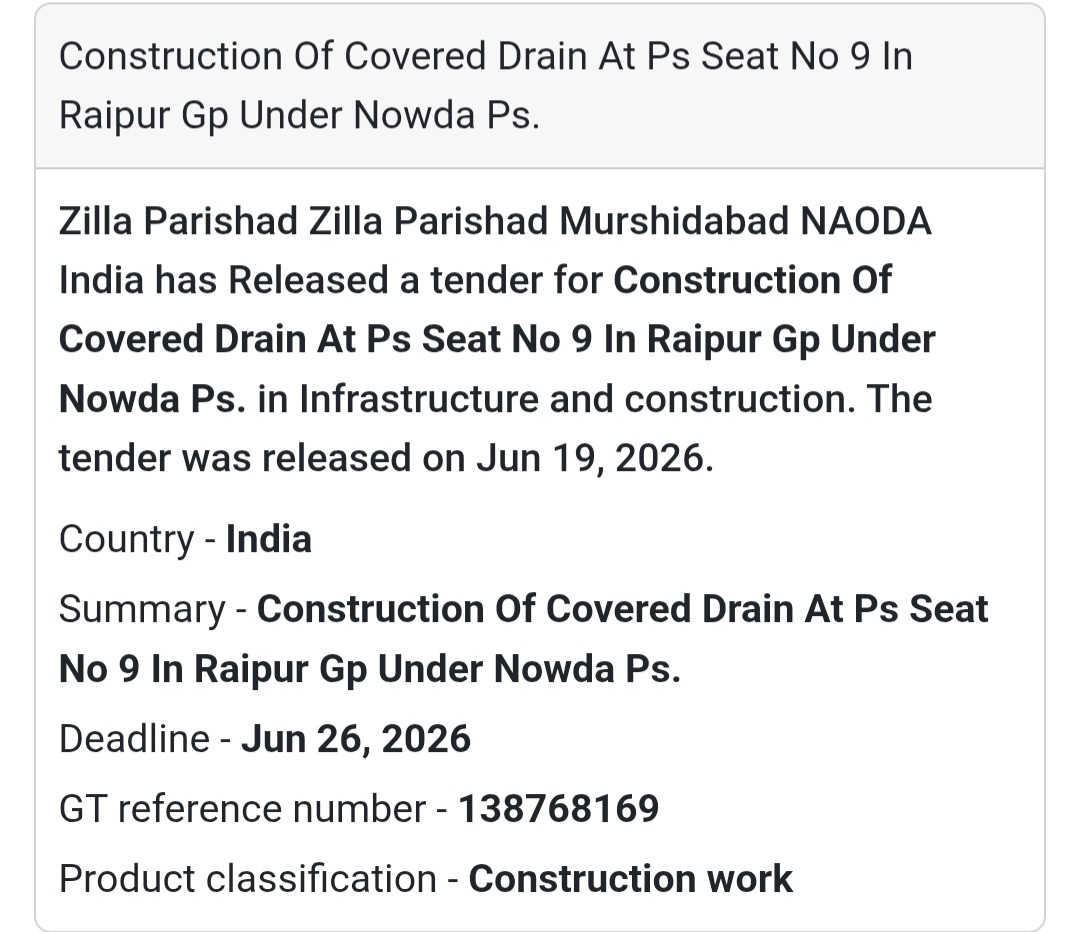 🌧️ Construction of Covered Drain at PS Seat No. 9, Raipur GP