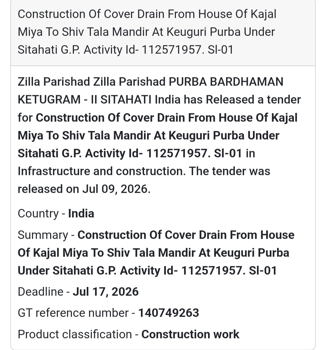 🚧 Construction of Covered Drain | 📍Keuguri Purba, Purba Bardhaman