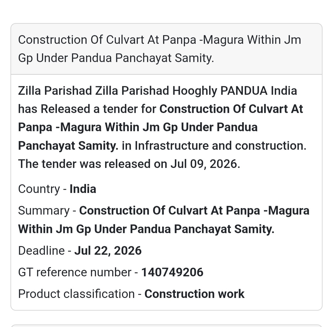 🌉 Construction Of Culvert At Panpa-Magura | 📍Pandua, Hooghly