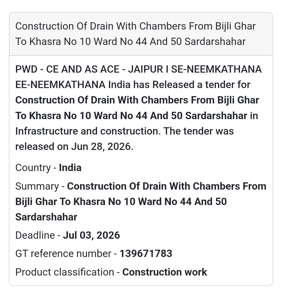 🌧️ Construction of Drain with Chambers – Sardarshahar | India 🇮🇳