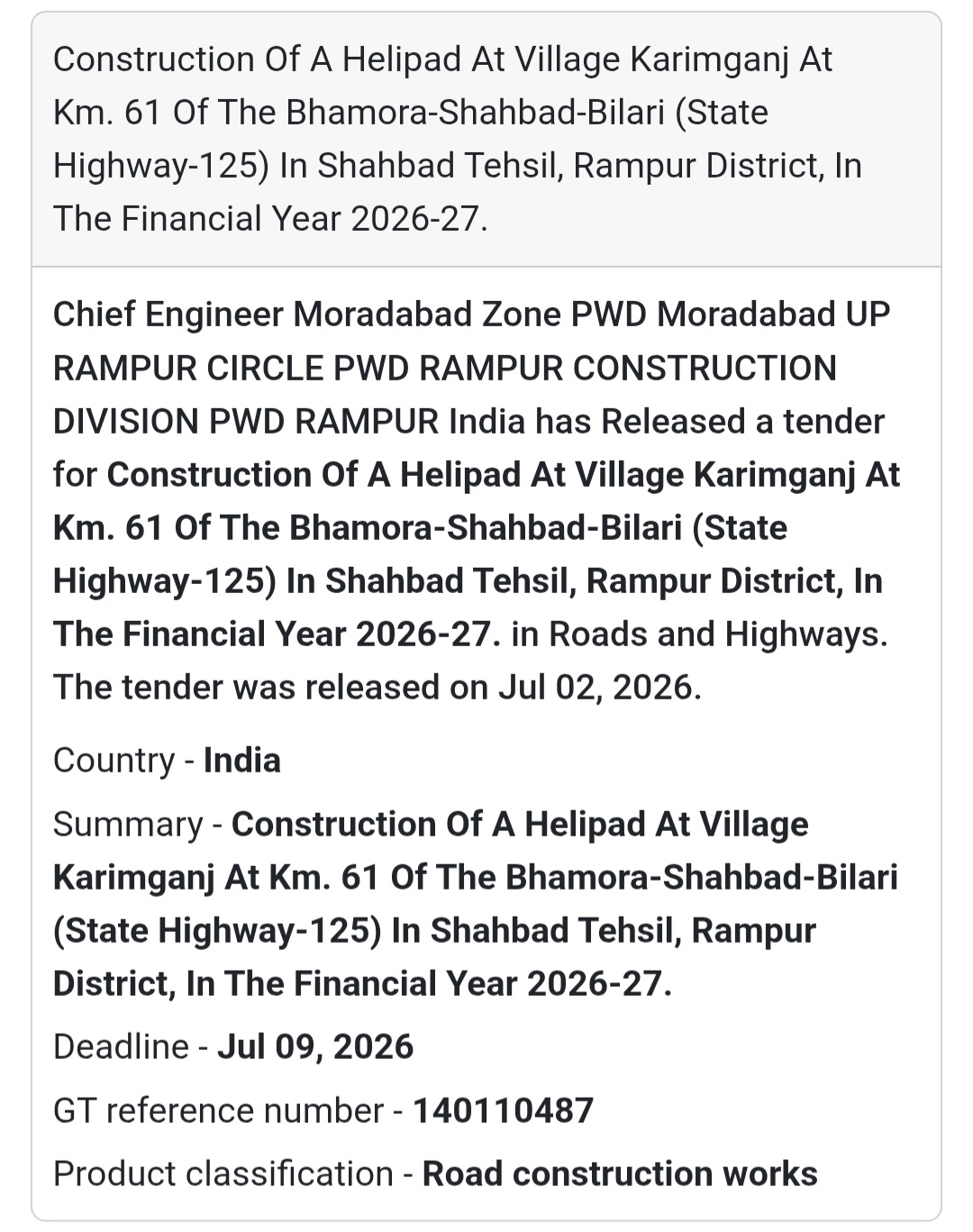🚁 Construction of Helipad at Village Karimganj | 📍Shahbad, Rampur, Uttar Pradesh