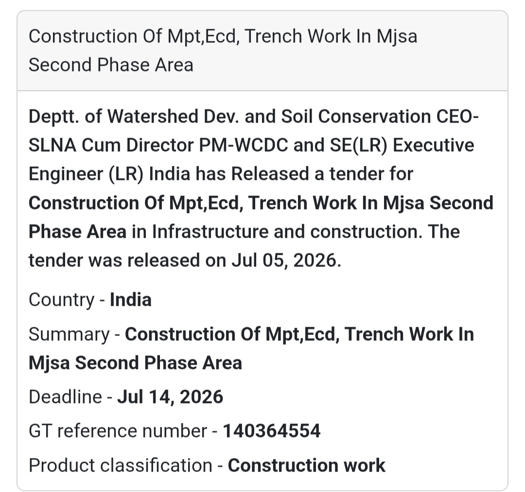 🚜 Construction of MPT, ECD & Trench Work – MJSA Second Phase Area