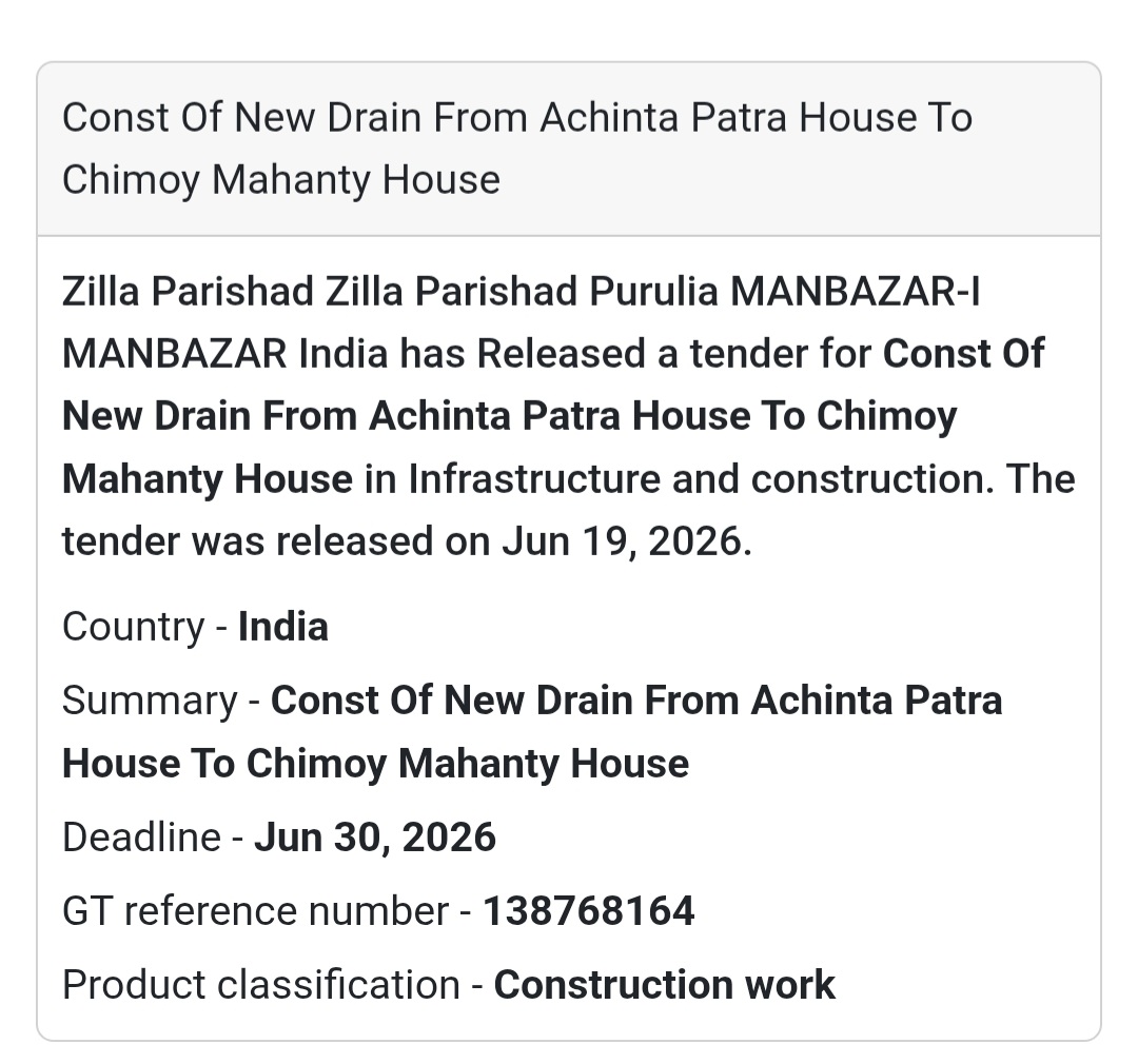 🌧️ Construction of New Drain from Achinta Patra House to Chimoy Mahanty House
