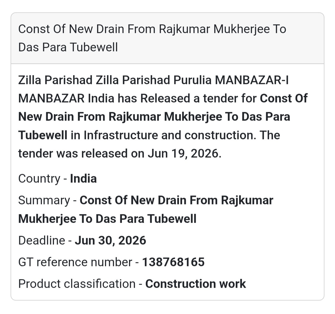 🌧️ Construction of New Drain from Rajkumar Mukherjee to Das Para Tubewell