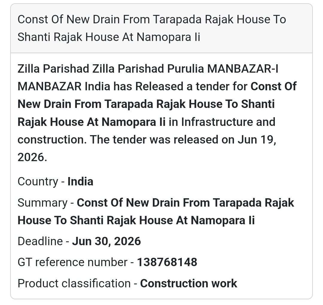 🌧️ Construction of New Drain from Tarapada Rajak House to Shanti Rajak House
