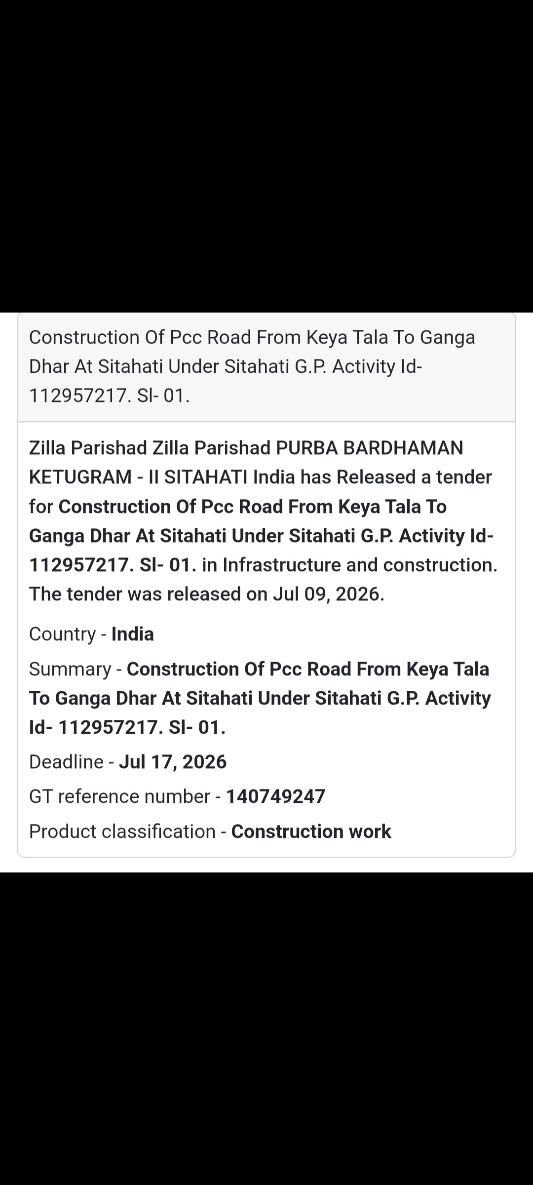 🛣️ Construction of PCC Road from Keya Tala to Ganga Dhar | 📍Ketugram-II, Purba Bardhaman