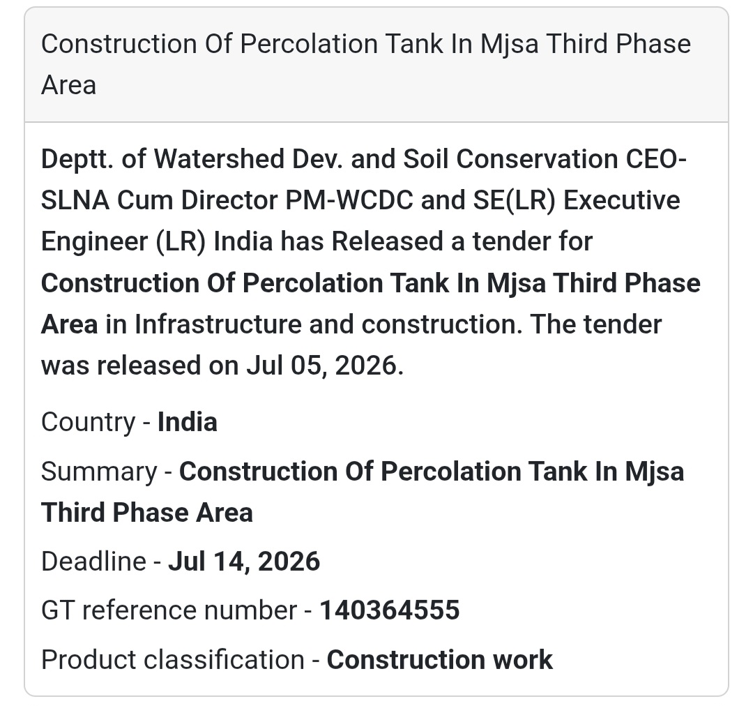 💧 Construction of Percolation Tank – MJSA Third Phase Area