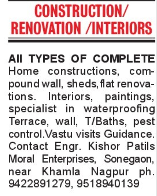 🏗️ Construction, Renovation & Interiors