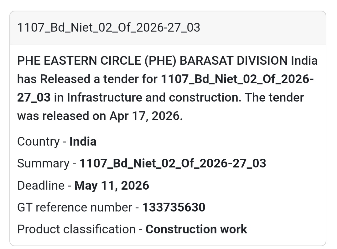 🏗️ Construction Work – Barasat (WB)