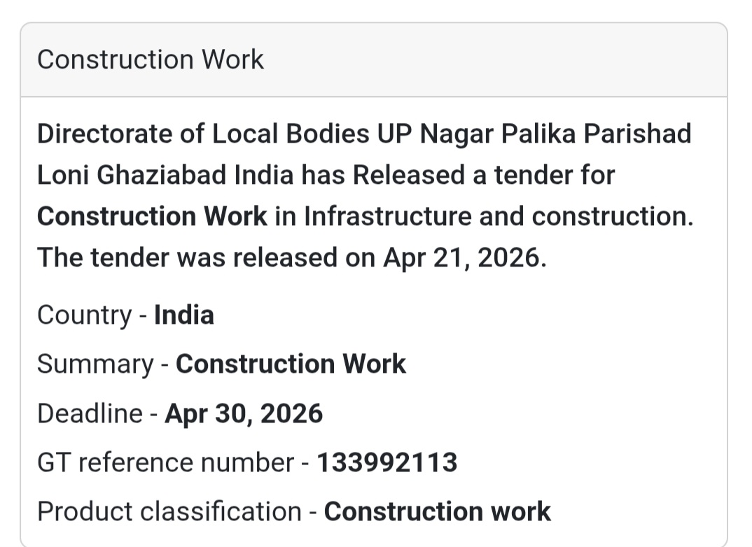 🚧 Construction Work – Ghaziabad (Loni)