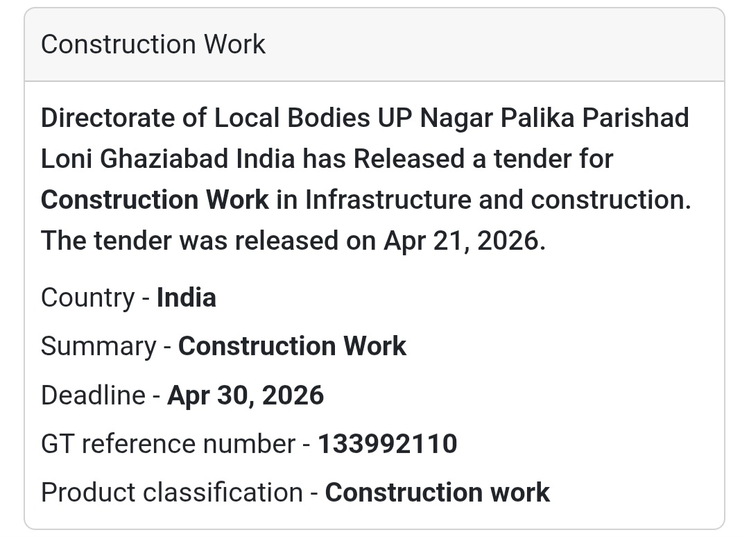🚧 Construction Work – Ghaziabad (Loni)