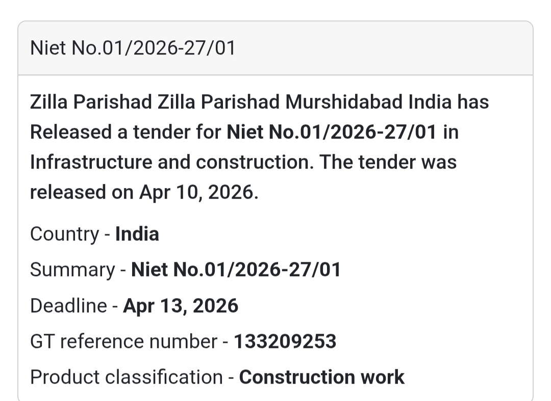 🏗️ Construction Work – Murshidabad (Tender 01)