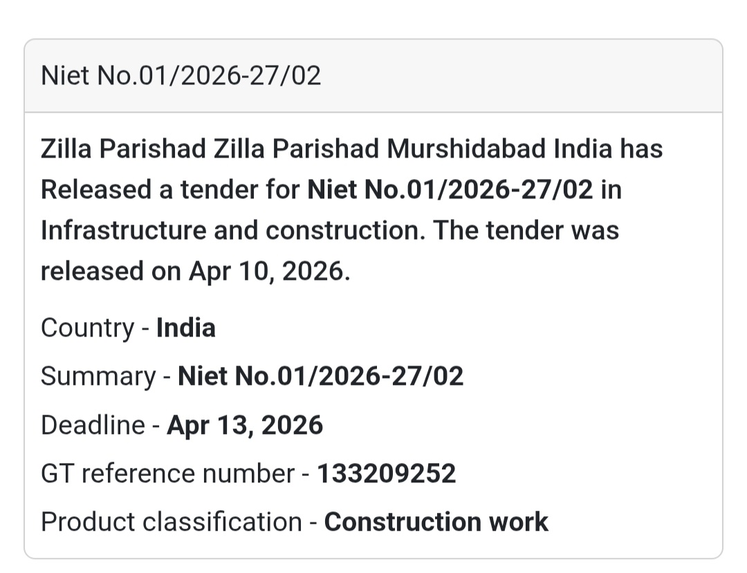 🏗️ Construction Work – Murshidabad (Tender 02)