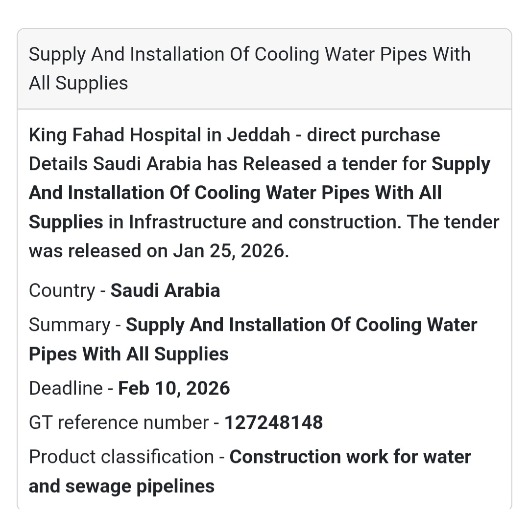 🚰 Cooling Water Pipes – Complete Installation