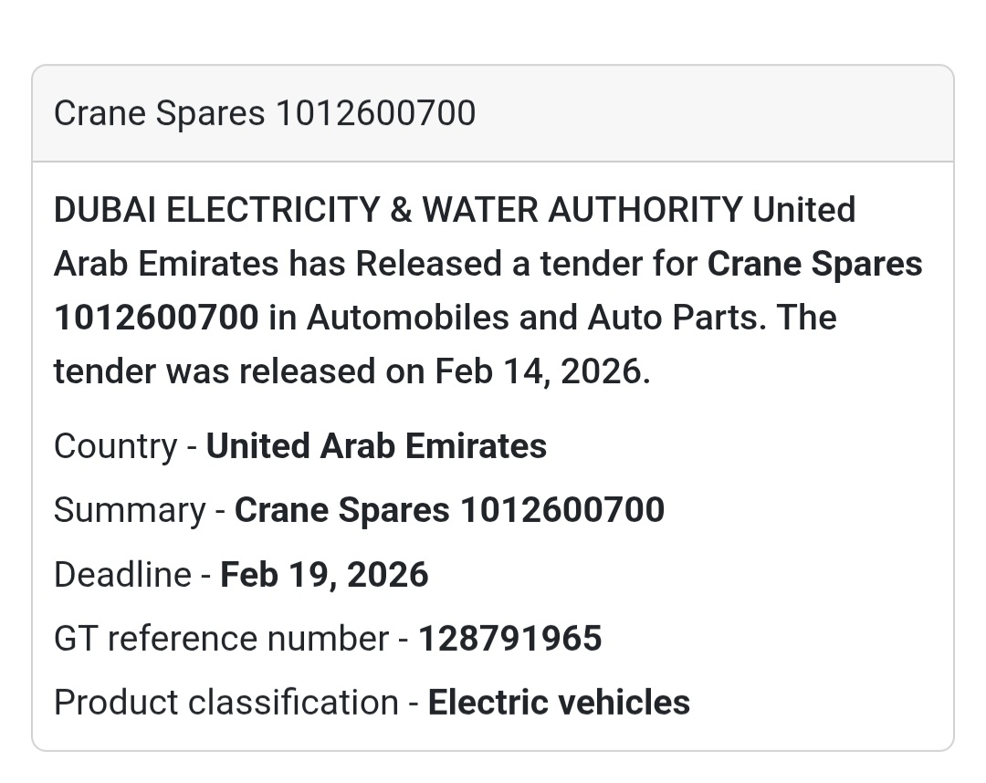 🏗️ Crane Spares – UAE
