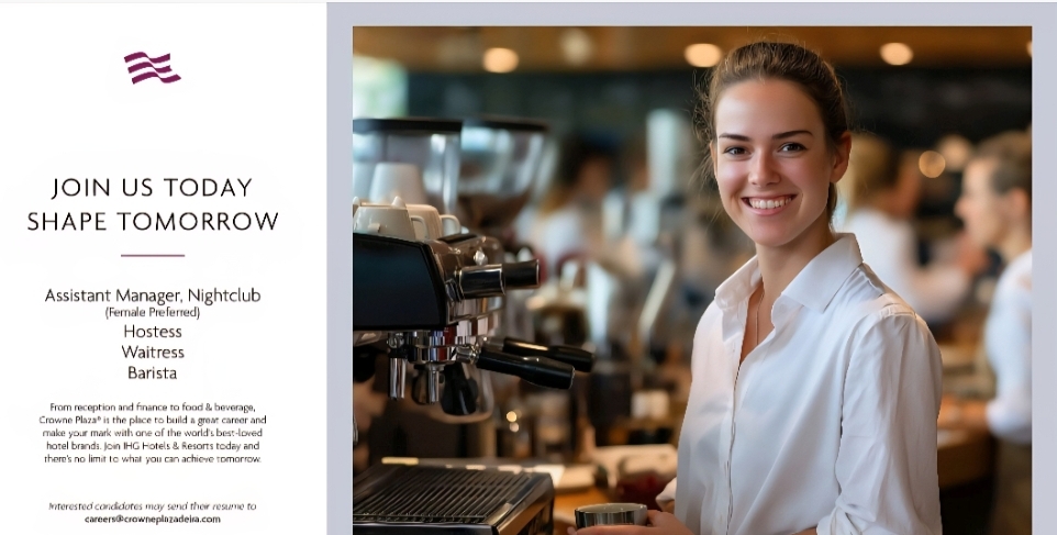 🔵 CROWNE PLAZA DEIRA – HOSPITALITY RECRUITMENT