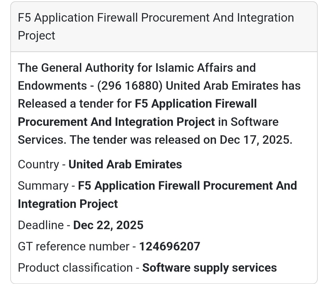 🔔 Cybersecurity & IT Tender | United Arab Emirates 🇦🇪