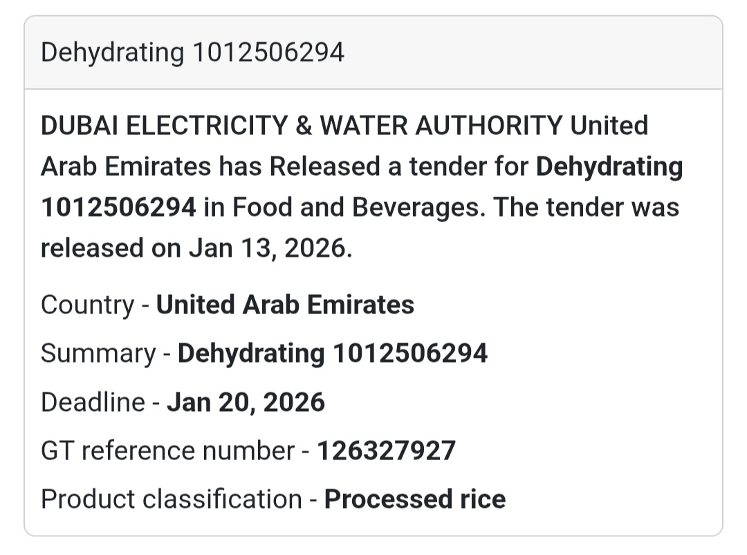 🍚 Dehydrating Products Supply