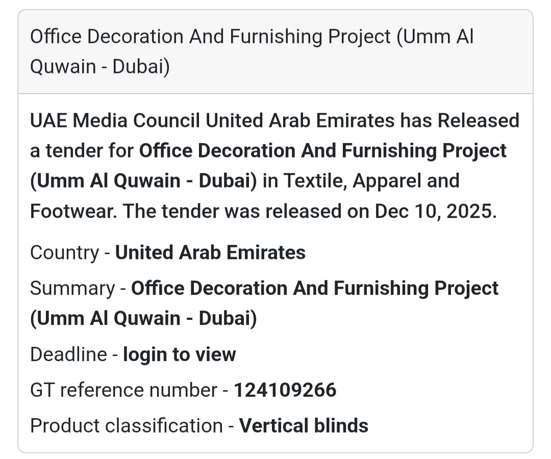 📢 Design Tender Alert – UAE 🇦🇪