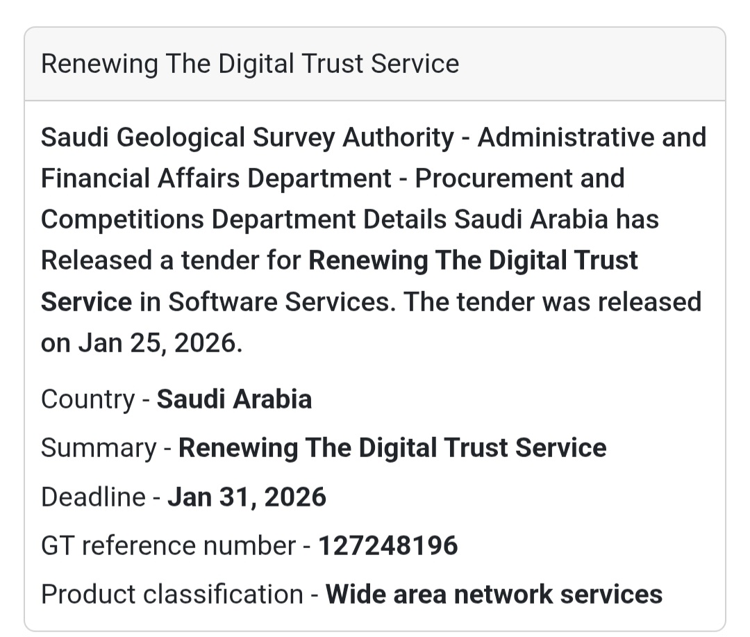 🌐 Digital Trust Service Renewal