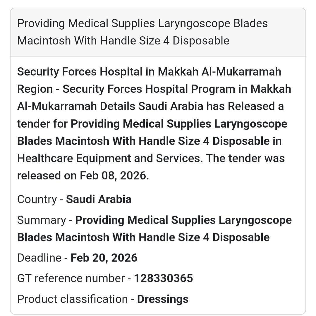 🏥 Disposable Laryngoscope Blades (Macintosh – Size 4)