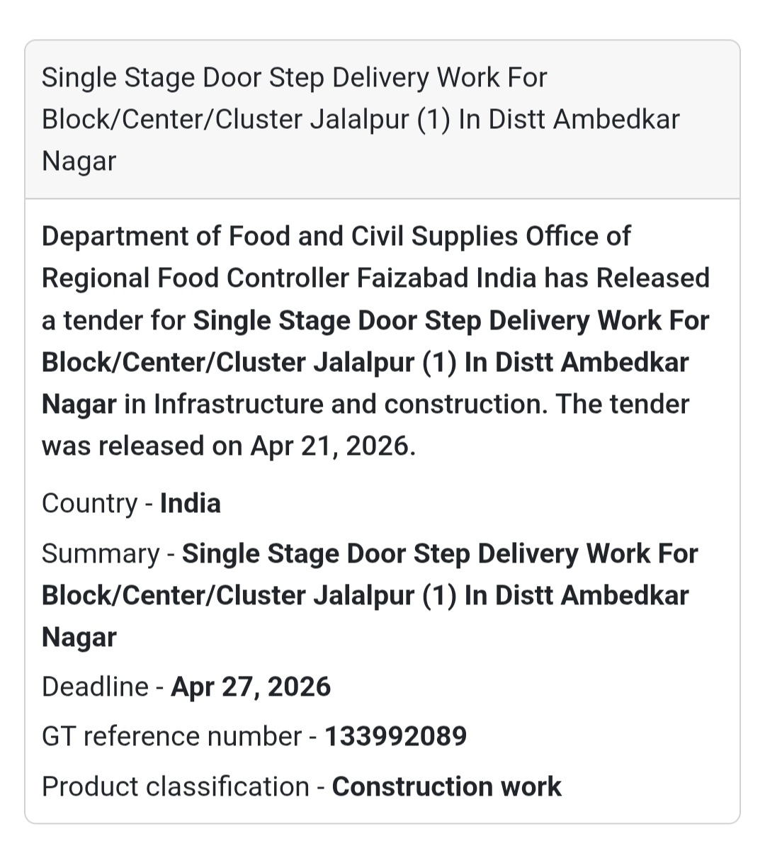 🚚 Doorstep Delivery Work – Ambedkar Nagar