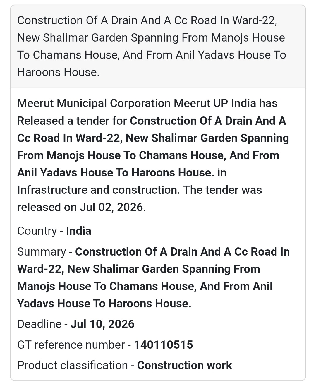🛣️ Drain & C.C. Road Construction in Ward 22, New Shalimar Garden | 📍Meerut, Uttar Pradesh