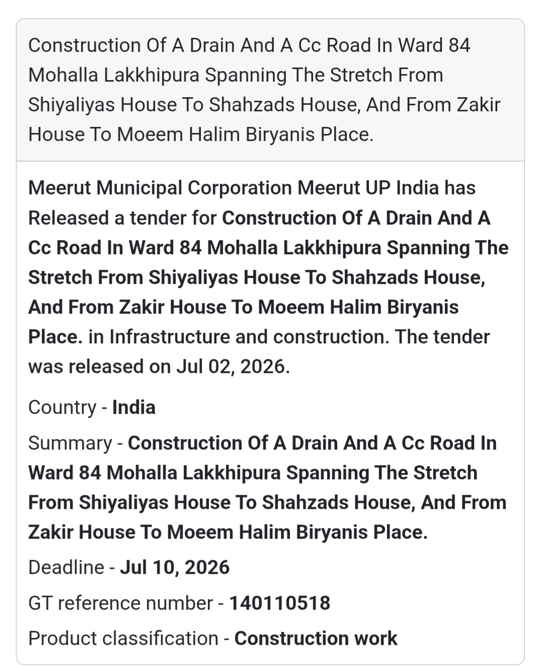 🛣️ Drain & C.C. Road Construction in Ward 84, Lakkhipura | 📍Meerut, Uttar Pradesh
