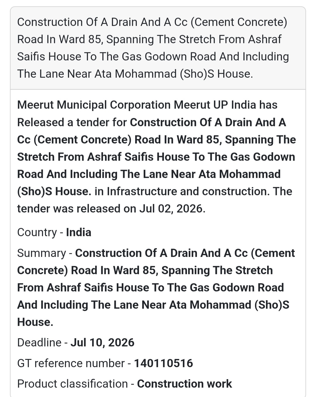 🛣️ Drain & C.C. Road Construction in Ward 85 | 📍Meerut, Uttar Pradesh