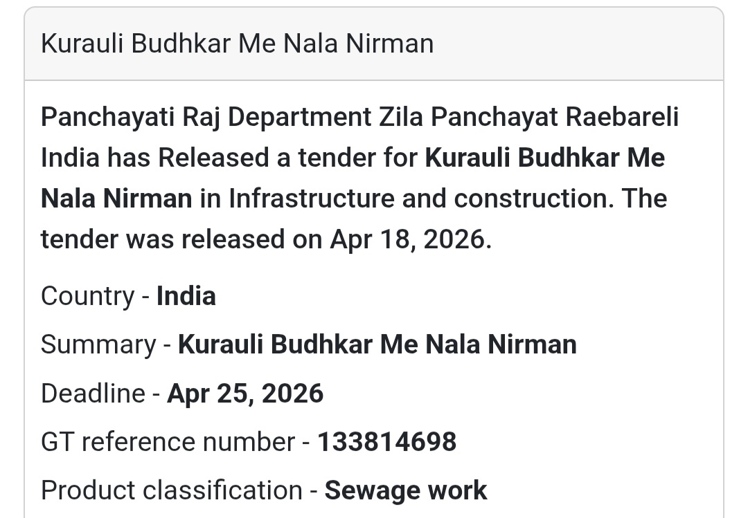 🚧 Drain Construction – Raebareli