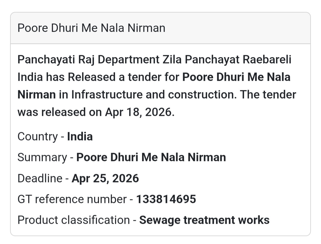 🚧 Drain Construction – Raebareli