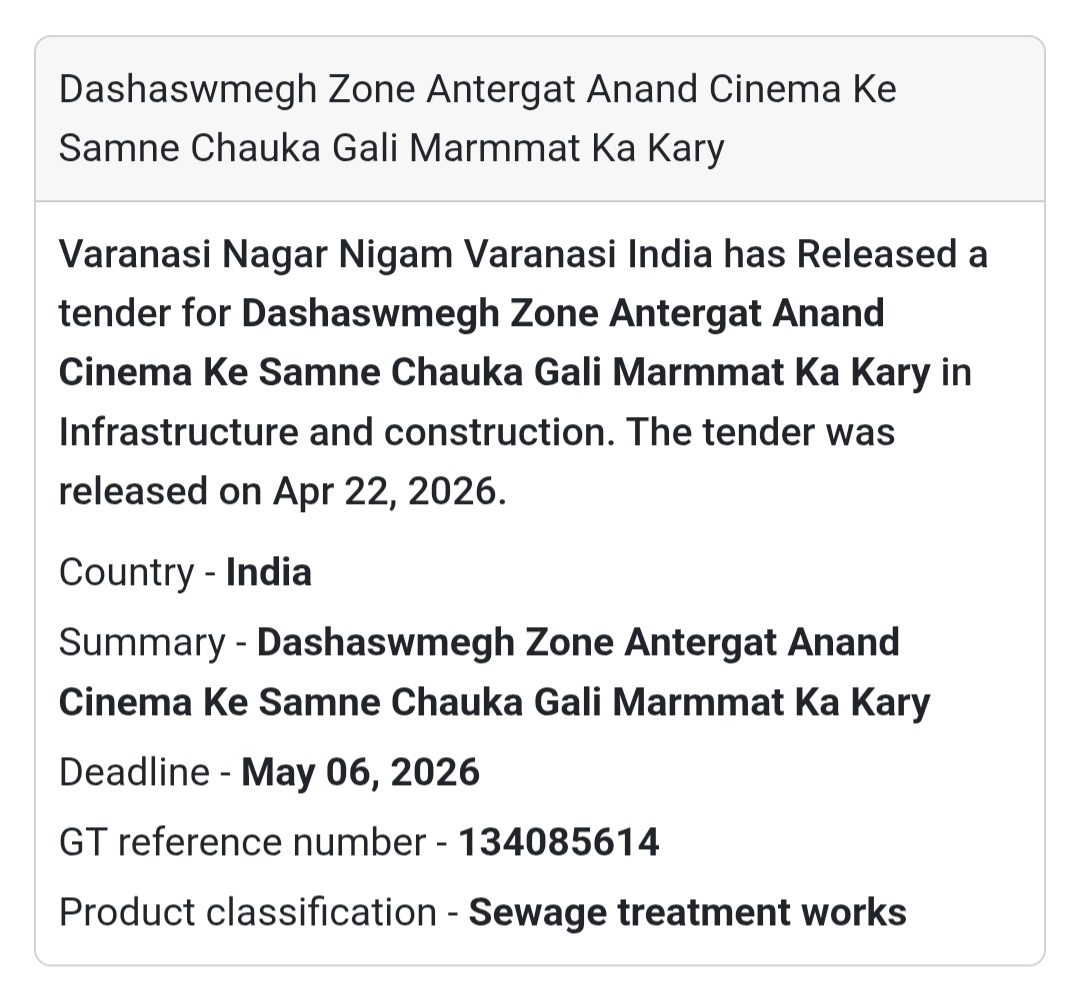 🚧 Drain & Gali Repair – Dashashwamedh Zone