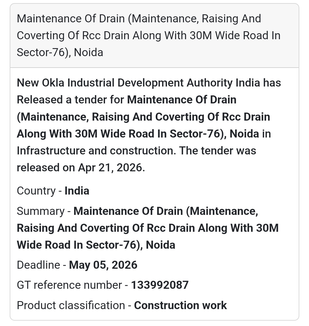 🛠️ Drain Maintenance Work – Noida