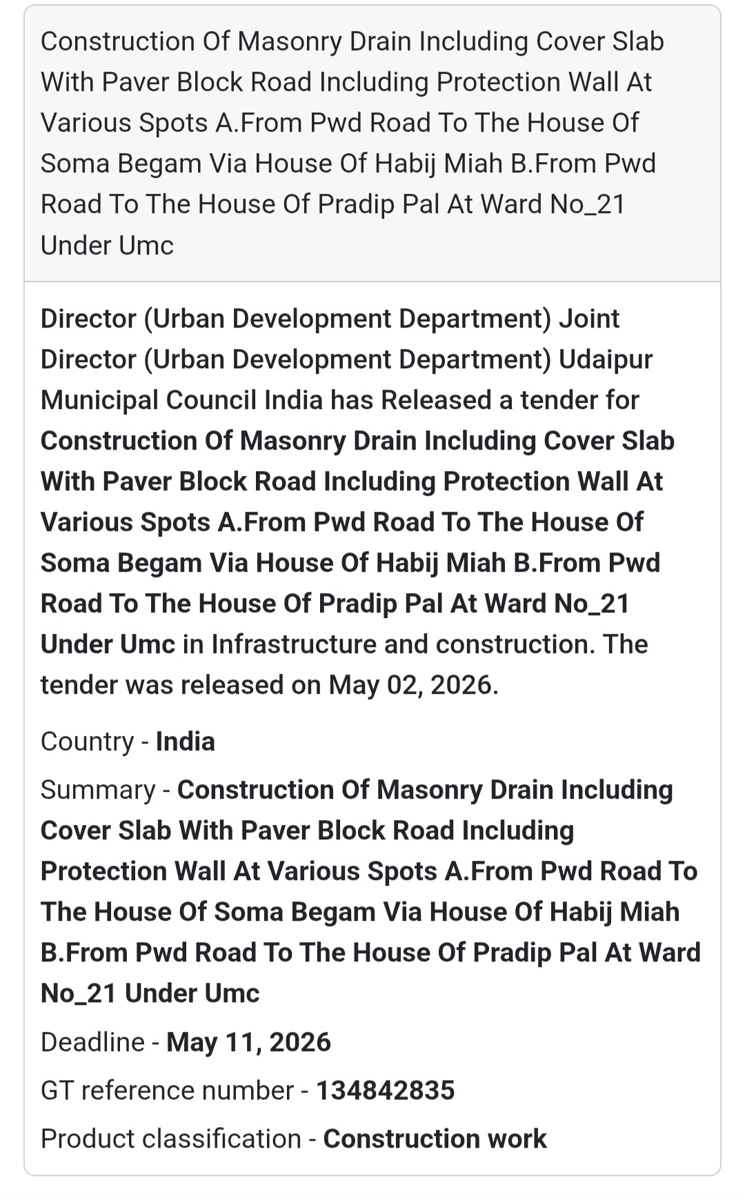 🚧 Drain + Road + Protection Wall Work