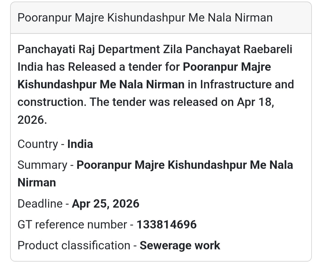 🚧 Drain Work – Raebareli