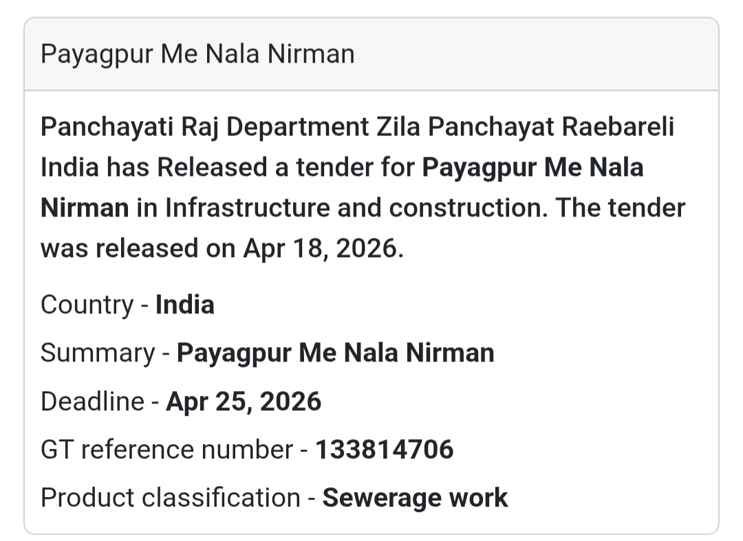 🚧 Drain Work – Raebareli